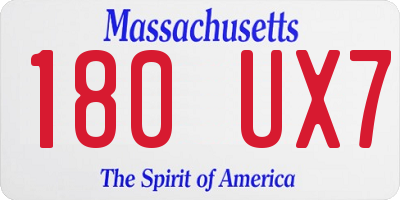 MA license plate 180UX7