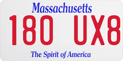 MA license plate 180UX8