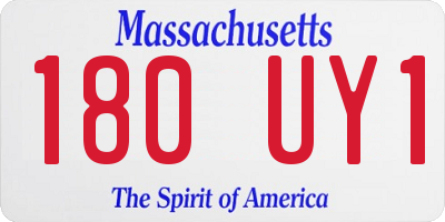 MA license plate 180UY1