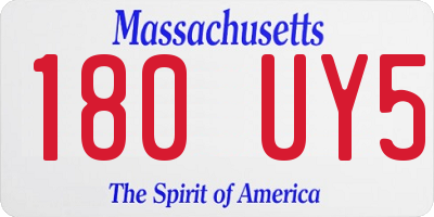 MA license plate 180UY5