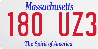 MA license plate 180UZ3