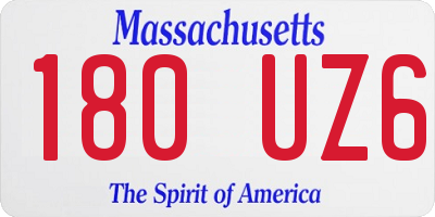 MA license plate 180UZ6