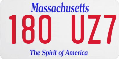 MA license plate 180UZ7