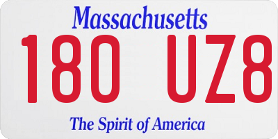 MA license plate 180UZ8