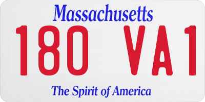 MA license plate 180VA1