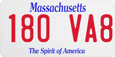 MA license plate 180VA8