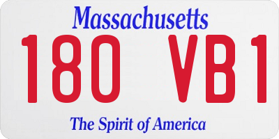 MA license plate 180VB1