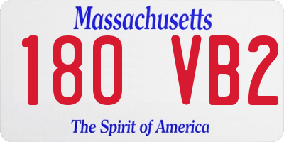 MA license plate 180VB2