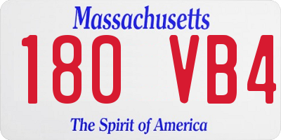 MA license plate 180VB4