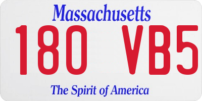 MA license plate 180VB5