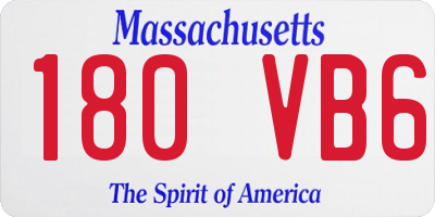 MA license plate 180VB6