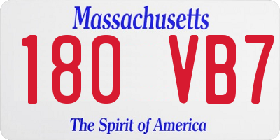 MA license plate 180VB7