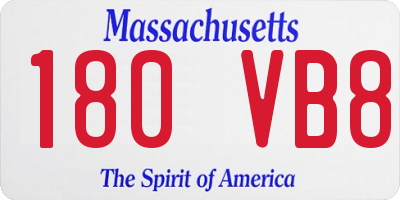 MA license plate 180VB8