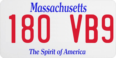 MA license plate 180VB9
