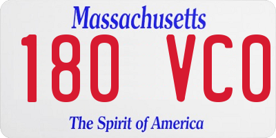 MA license plate 180VC0