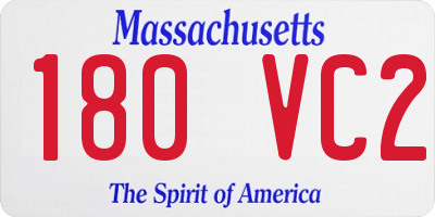 MA license plate 180VC2