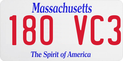 MA license plate 180VC3