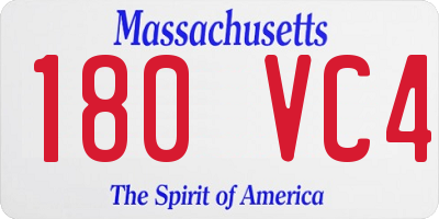 MA license plate 180VC4