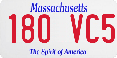 MA license plate 180VC5