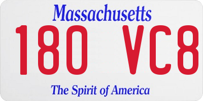 MA license plate 180VC8