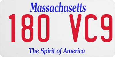 MA license plate 180VC9