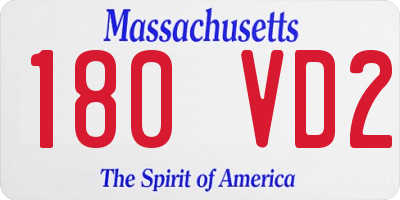 MA license plate 180VD2