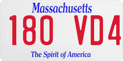 MA license plate 180VD4