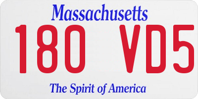 MA license plate 180VD5