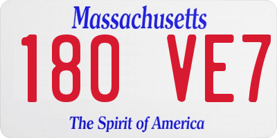 MA license plate 180VE7