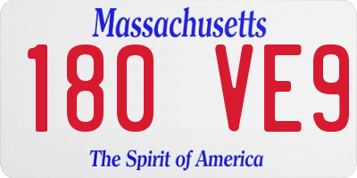 MA license plate 180VE9