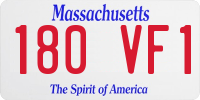 MA license plate 180VF1