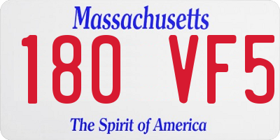 MA license plate 180VF5