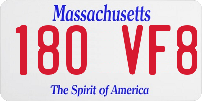 MA license plate 180VF8
