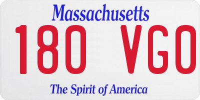 MA license plate 180VG0