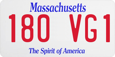 MA license plate 180VG1