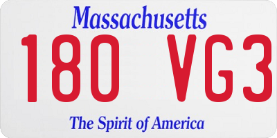 MA license plate 180VG3
