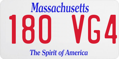 MA license plate 180VG4