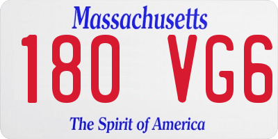 MA license plate 180VG6