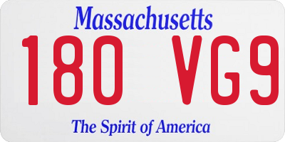 MA license plate 180VG9