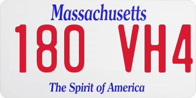 MA license plate 180VH4