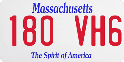 MA license plate 180VH6