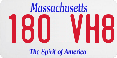 MA license plate 180VH8