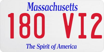 MA license plate 180VI2