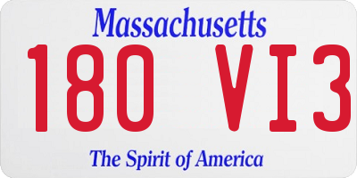 MA license plate 180VI3