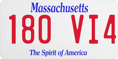 MA license plate 180VI4