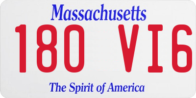 MA license plate 180VI6