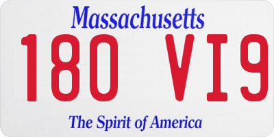 MA license plate 180VI9