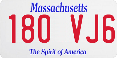 MA license plate 180VJ6