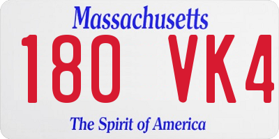 MA license plate 180VK4