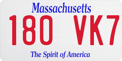 MA license plate 180VK7